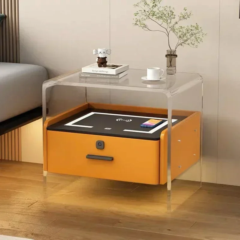 Floating Nightstand With Led Light - # Mesas de cabeceira em acrílico