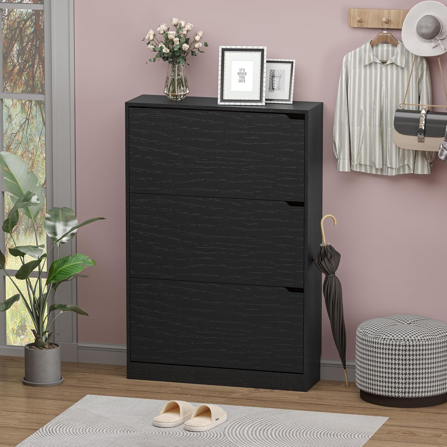 Shoe Rack Cabinet Narrow Entryway - Armário para guardar sapatos com 3