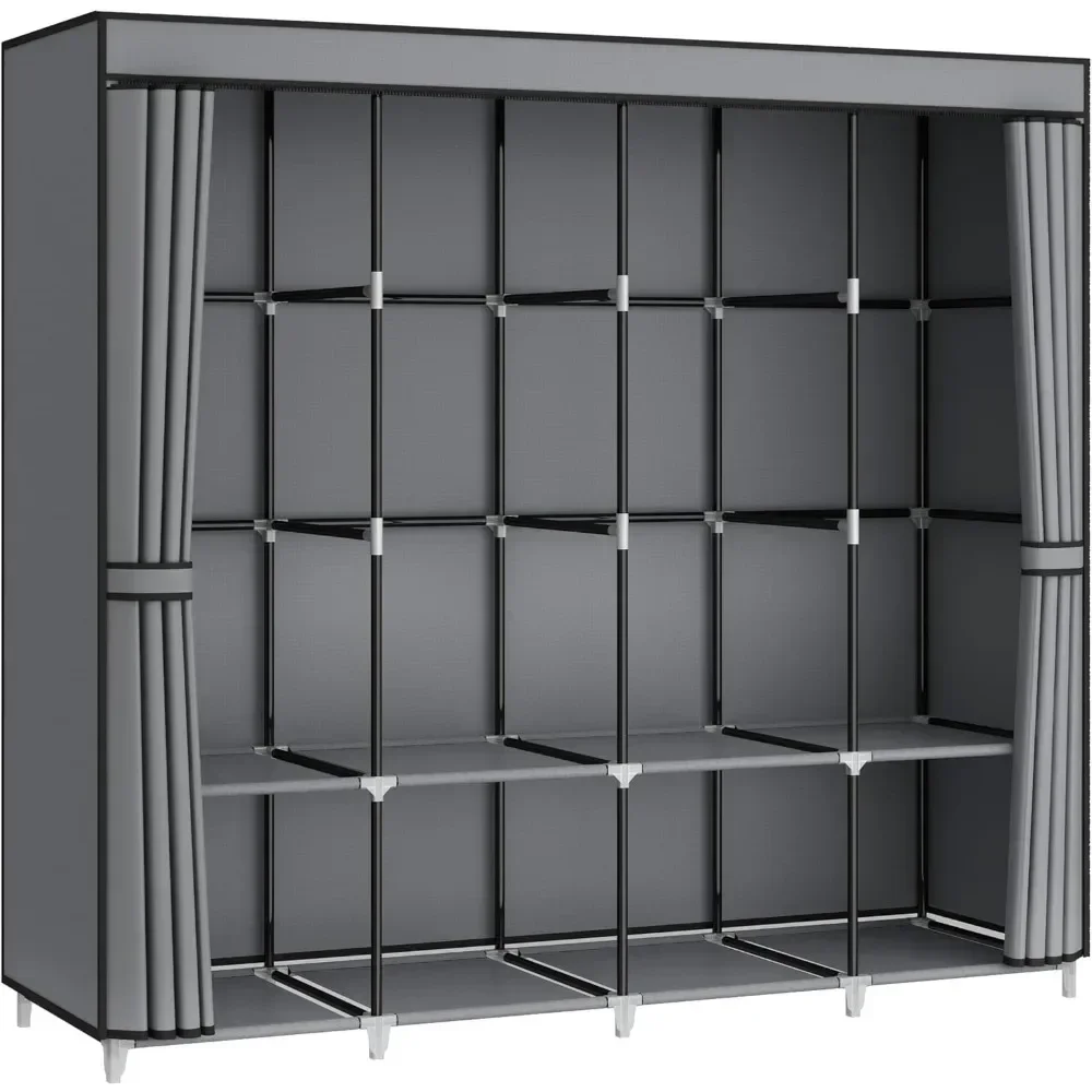 Guarda-roupa portátil de 67 po - Wardrobe Closet Portable Fabric Cover avaliação e preço
