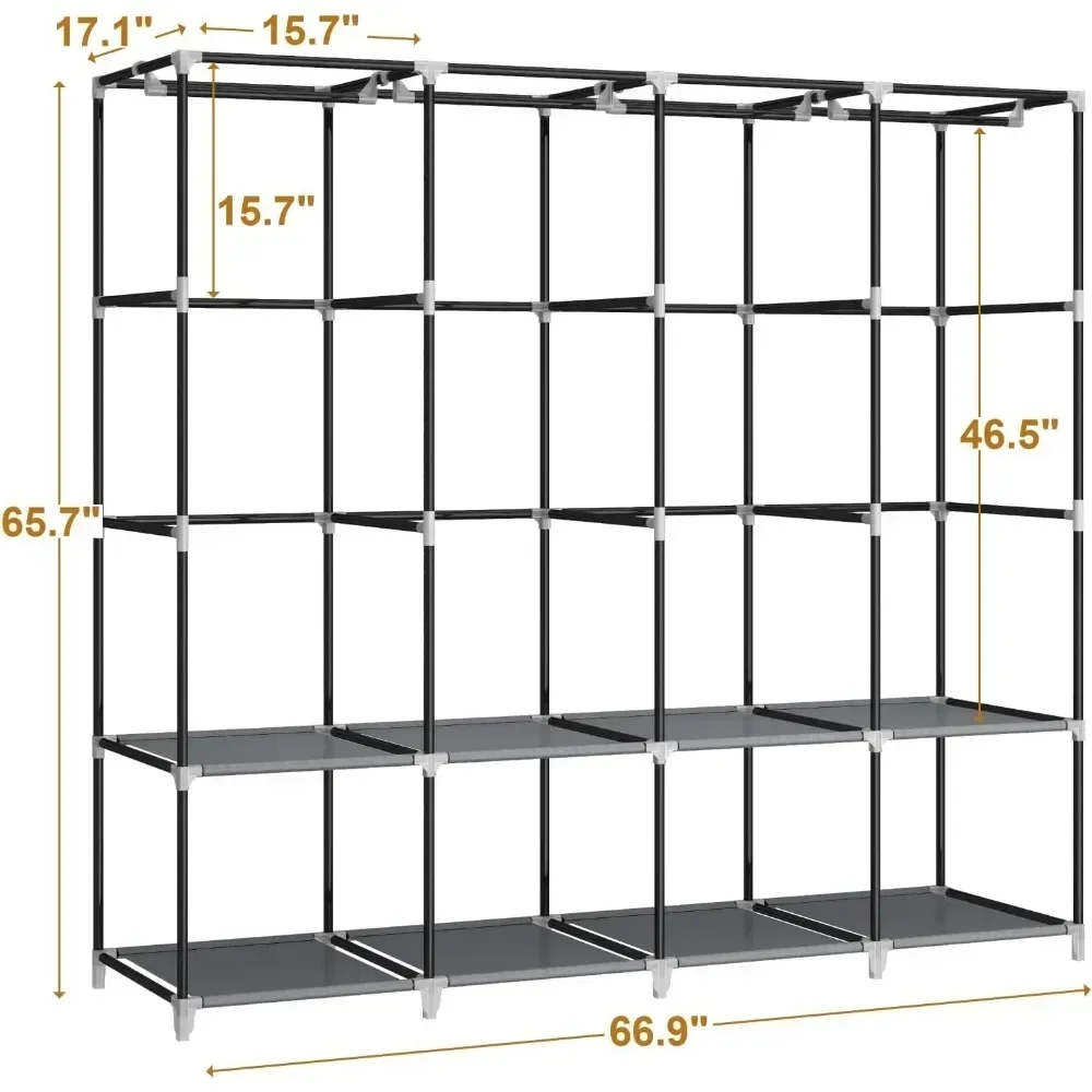 Guarda-roupa portátil de 67 po - Wardrobe Closet Portable Fabric Cover avaliação e preço