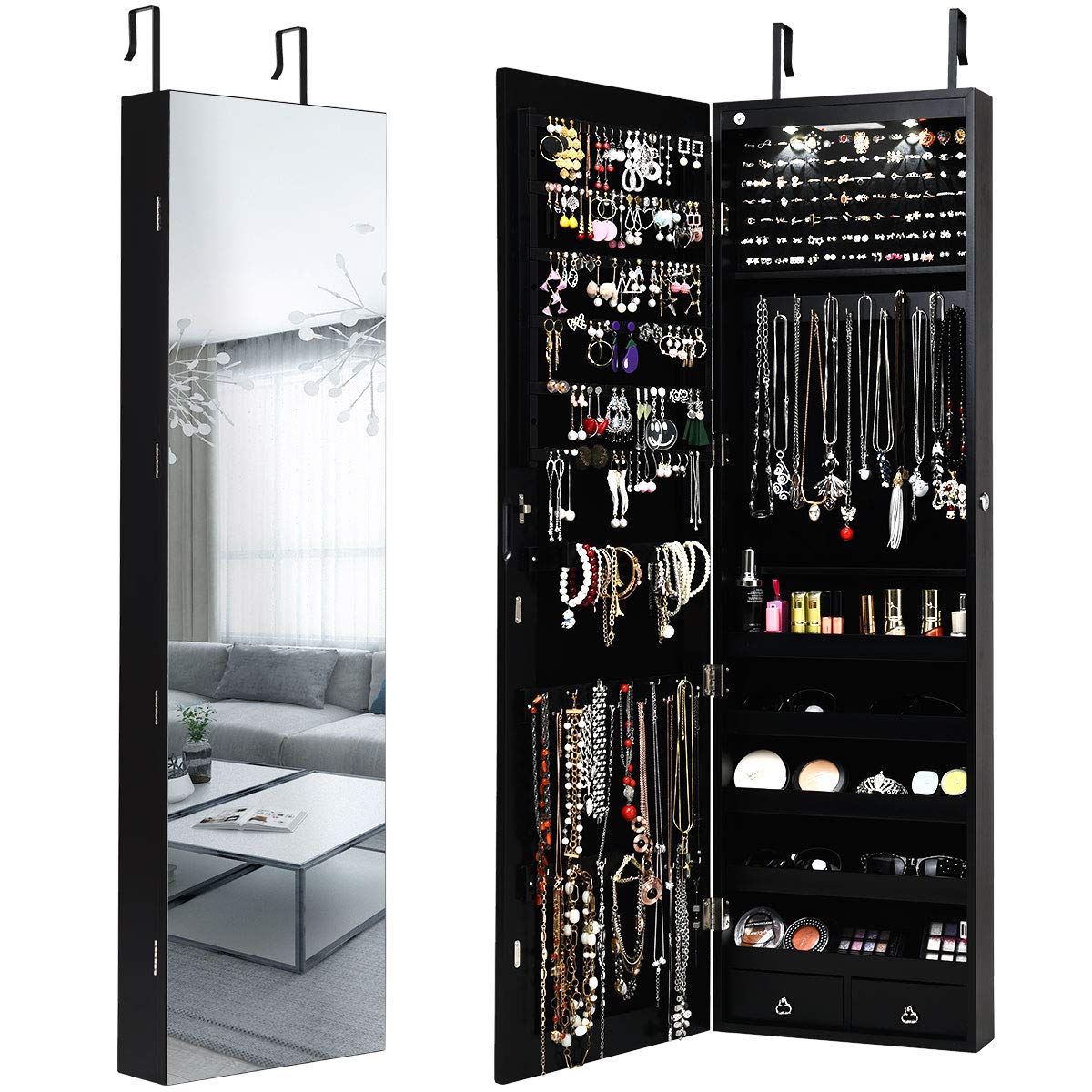 Armário para joias, para monta - Full Length Mirror Jewelry Armoire avaliação e preço