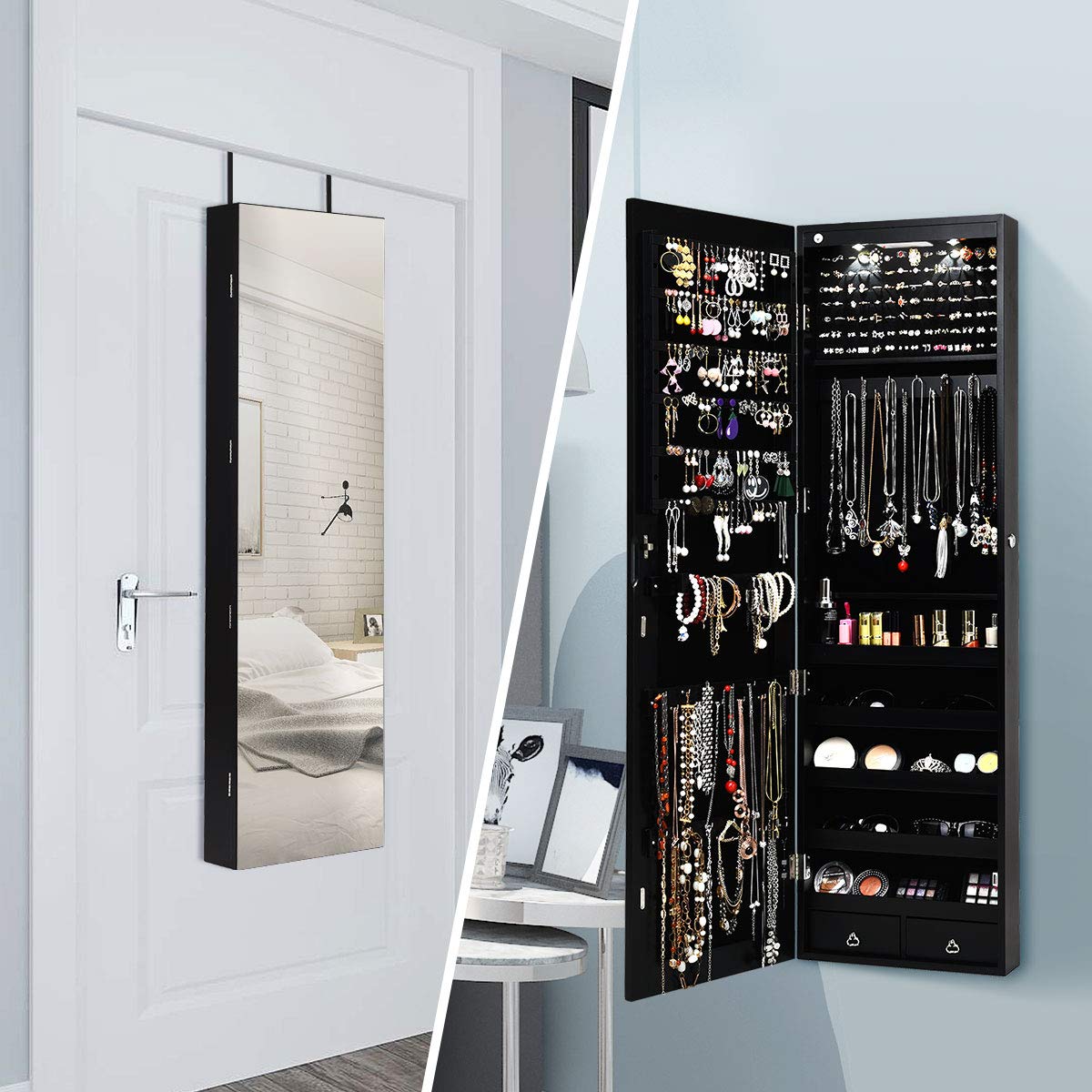Armário para joias, para monta - Full Length Mirror Jewelry Armoire avaliação e preço
