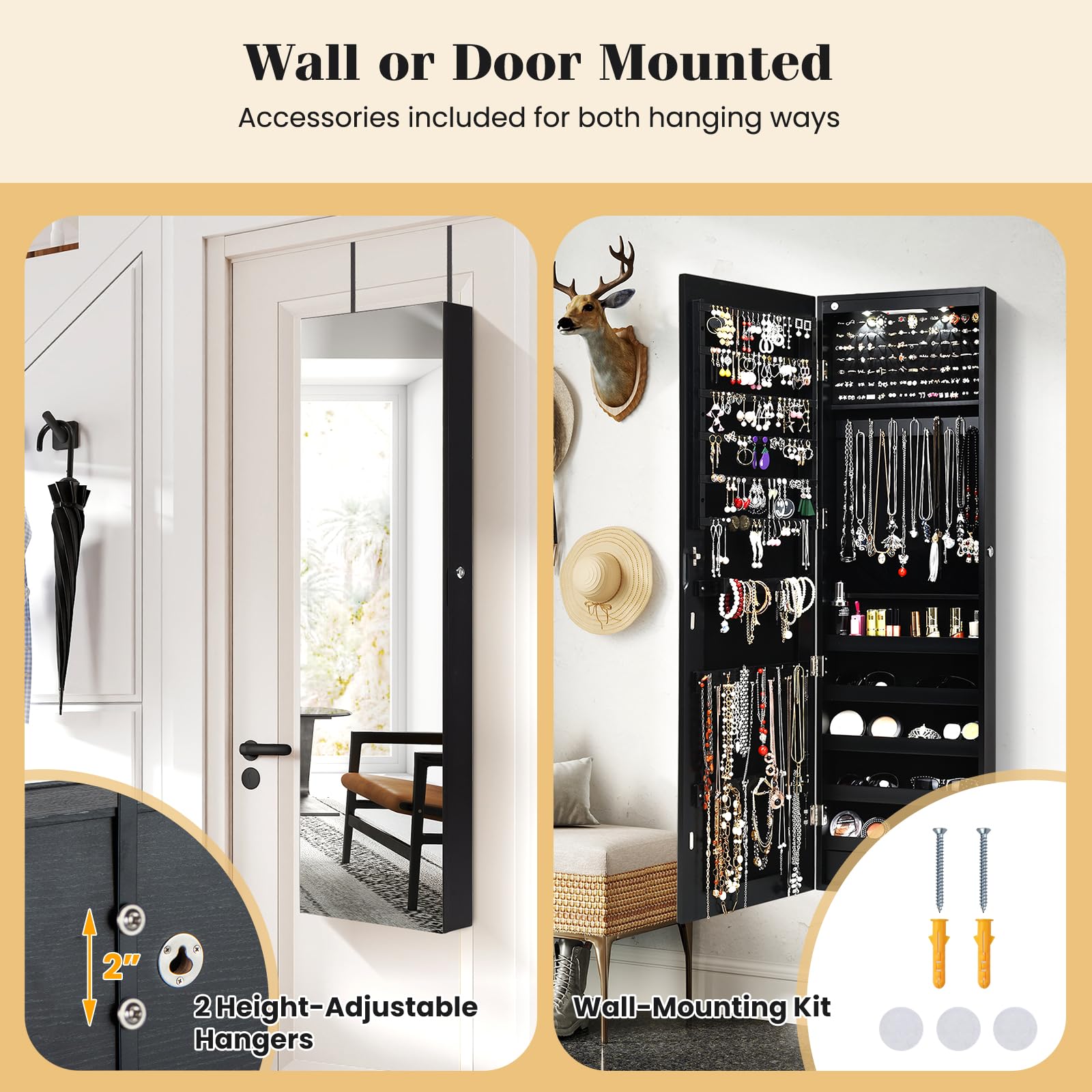 Armário para joias, para monta - Full Length Mirror Jewelry Armoire avaliação e preço