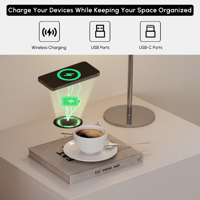Conjunto de 2 mesas de cabecei - Floating Nightstand With Led Light avaliação e preço