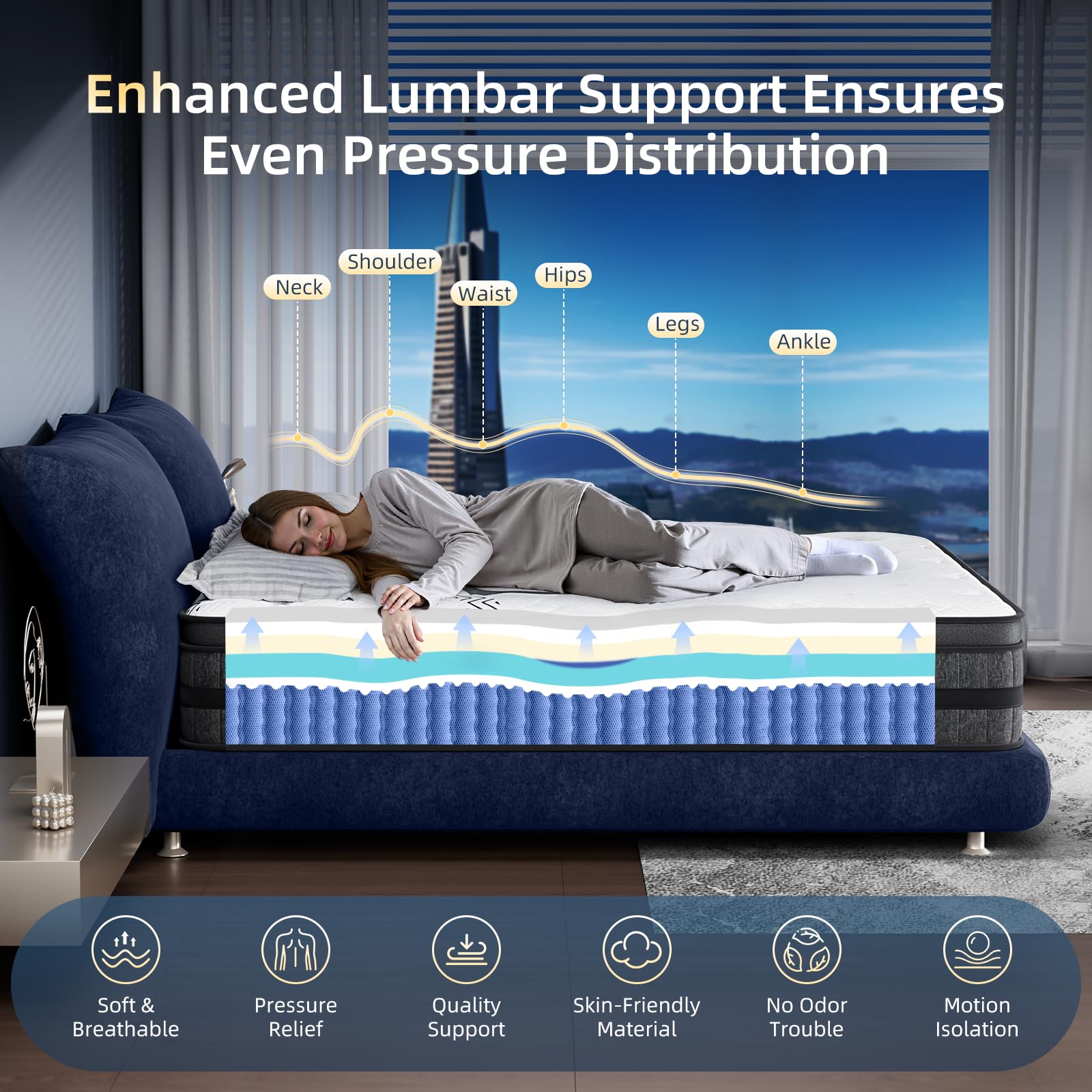 Colchão Queen de 12 Polegadas, - Memory Foam Mattress In A Box Queen avaliação e preço