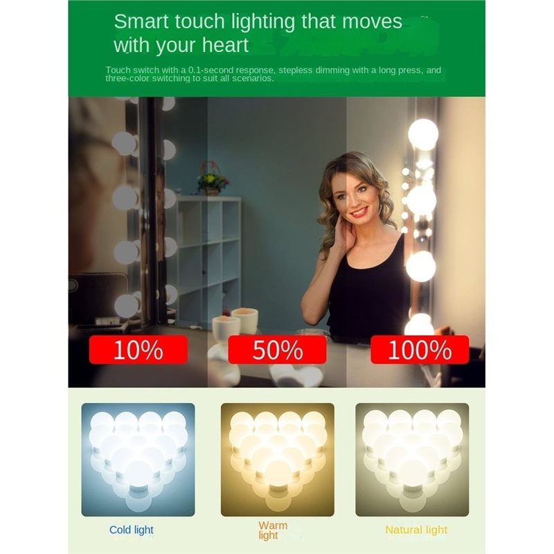Luminária de LED recarregável  - Dressing Table Vanity With Lighted Mirror avaliação e preço