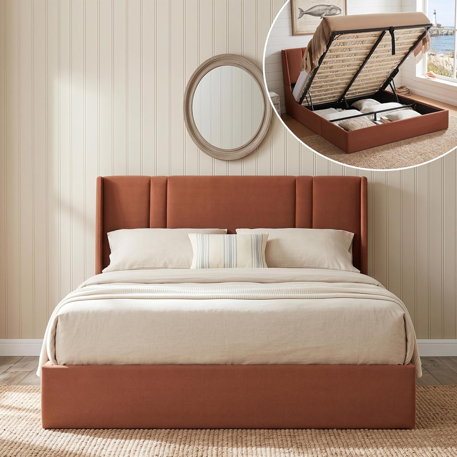 Cama Queen com Estrutura Elevá - Gas Lift Storage Bed Hydraulic avaliação e preço