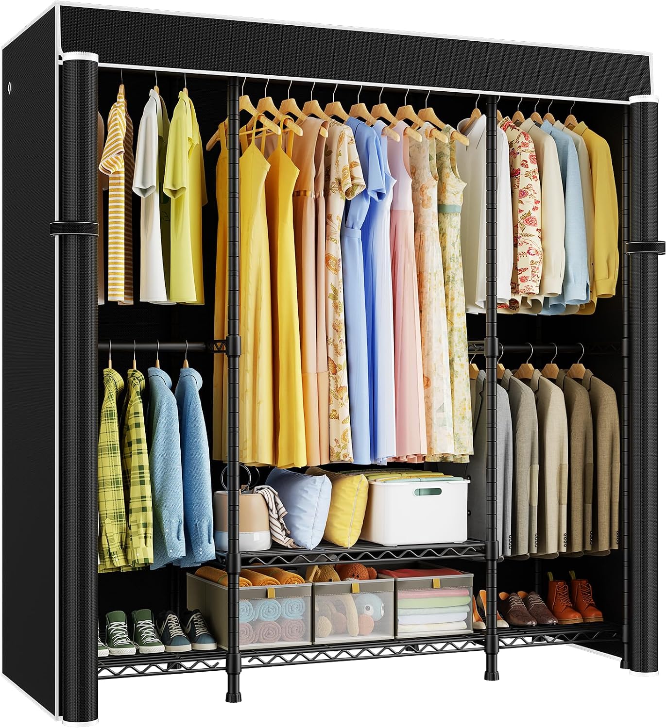 Guarda-roupa portátil E3C, res - Wardrobe Closet Portable Fabric Cover avaliação e preço