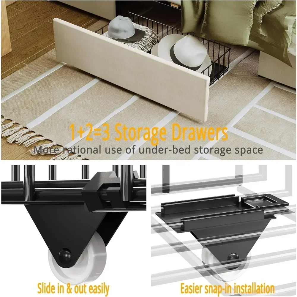 Estrutura de Cama King Size co - King Size Bed Frame With Storage Drawers avaliação e preço