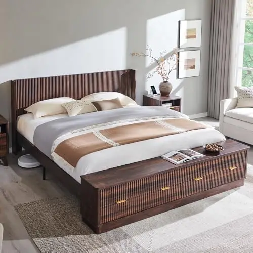 Estrutura de Cama King Size Ca - King Size Bed Frame With Storage Drawers avaliação e preço